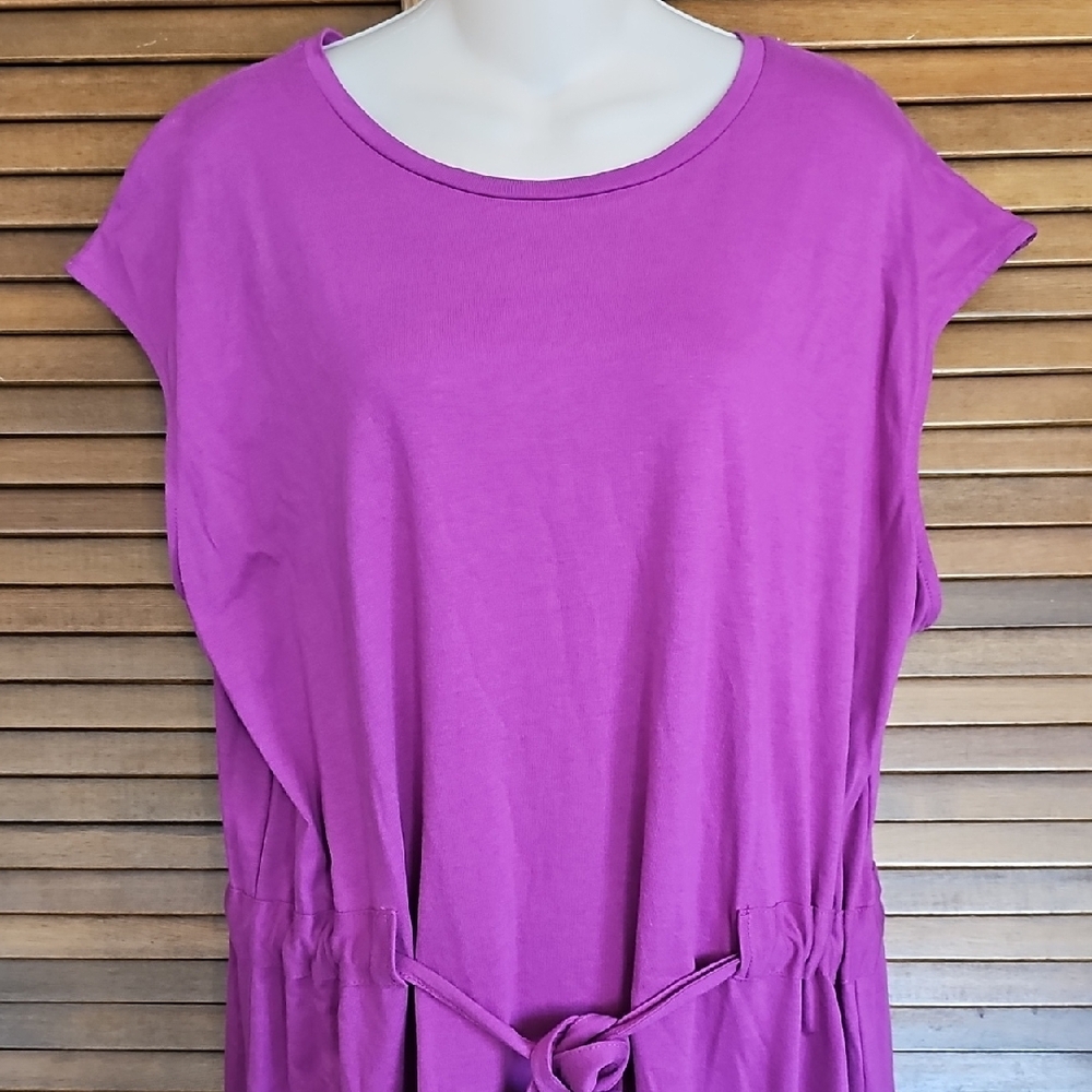 NWT Sonoma Goods for Life Midi Dress  Magenta Pink Knit Drawstring Waist XXL - Picture 6 of 13